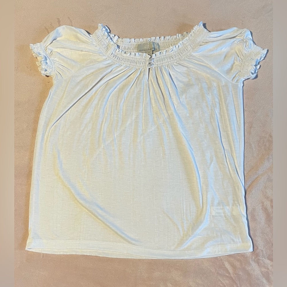 Carolyn Taylor White Off-The-Shoulder Blouse